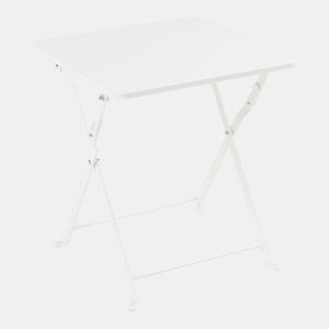 Mesa dobrável Vegårshei aço 45x40x40 cm - Branco en.casa