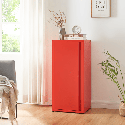 Armário de escritório Burlöv aço 88x40x35 cm - Vermelho en.casa