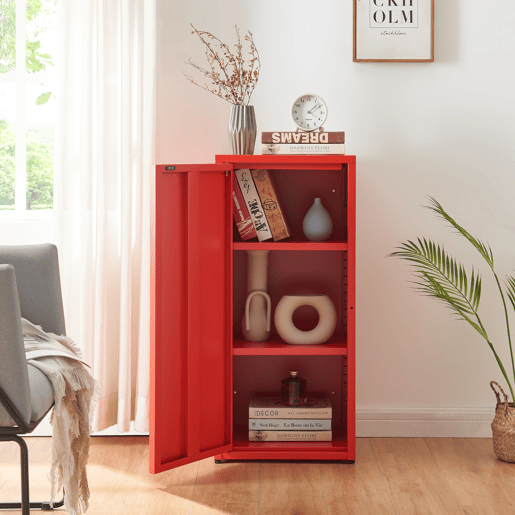 Armário de escritório Burlöv aço 88x40x35 cm - Vermelho en.casa