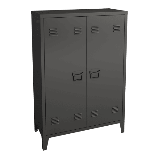 Armário de escritório Oripää com 2 prateleiras de aço ajustáveis 110x75x33 cm - Preto en.casa