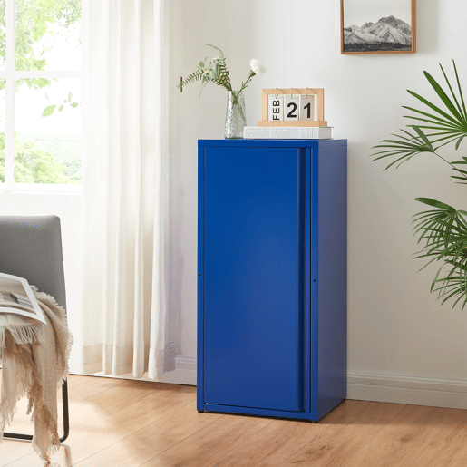 Armário de escritório Burlöv aço 88x40x35 cm - Azul en.casa