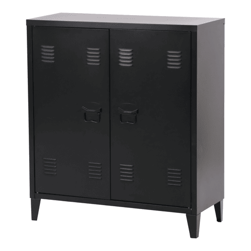Armário de escritório Oripää com prateleira de aço ajustável 90x80x33cm - Preto en.casa