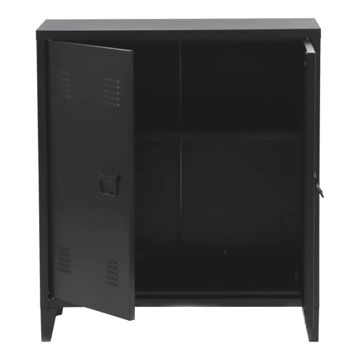 Armário de escritório Oripää com prateleira de aço ajustável 90x80x33cm - Preto en.casa