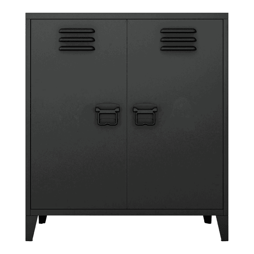Armário de escritório Oripää com prateleira de aço ajustável 90x80x33cm - Preto en.casa