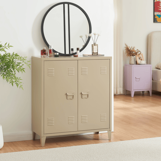 Armário de escritório Oripää com prateleira de aço regulável 90x80x33cm - Camel en.casa
