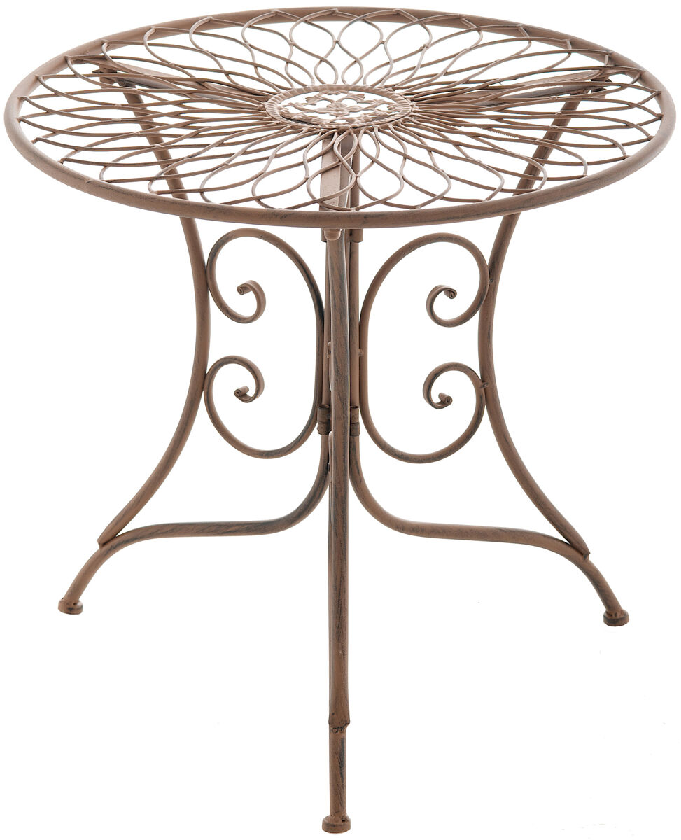 Mesa auxiliar ariano para exteriores metal marrón antiguo ø 55 cm