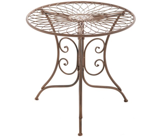 Mesa auxiliar ariano para exteriores metal marrón antiguo ø 55 cm