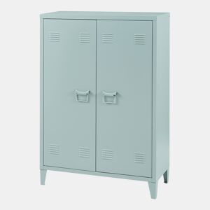 Armário de escritório Oripää com 2 prateleiras ajustáveis em aço 110x75x33 cm - Azul acinzentado en.casa