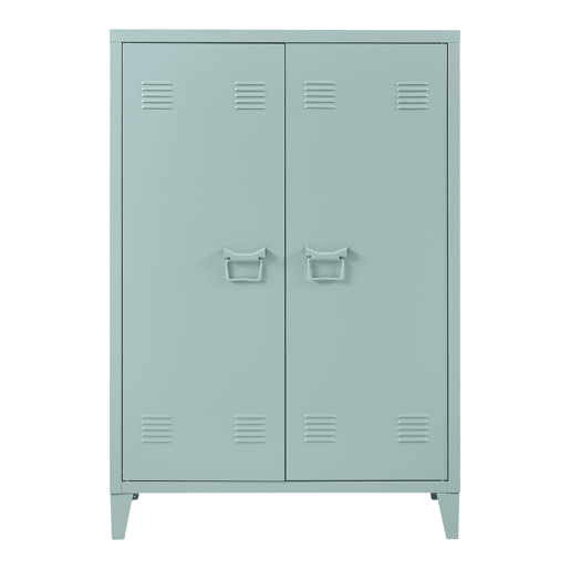 Armário de escritório Oripää com 2 prateleiras ajustáveis em aço 110x75x33 cm - Azul acinzentado en.casa