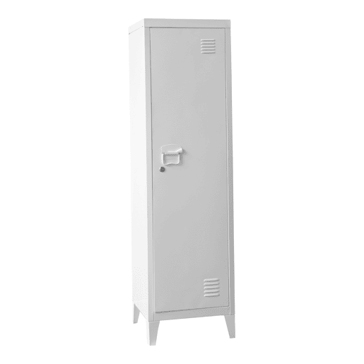 Cacifo metálico Kurikka com 3 compartimentos em aço 137x38x38 cm - Branco en.casa