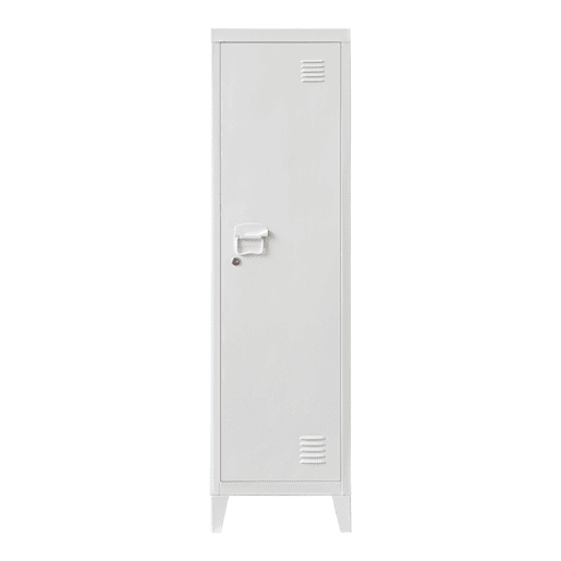 Cacifo metálico Kurikka com 3 compartimentos em aço 137x38x38 cm - Branco en.casa