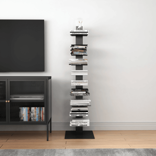 Estante Eksjö com 10 prateleiras em aço 150x39x39 cm - Preto mate en.casa.