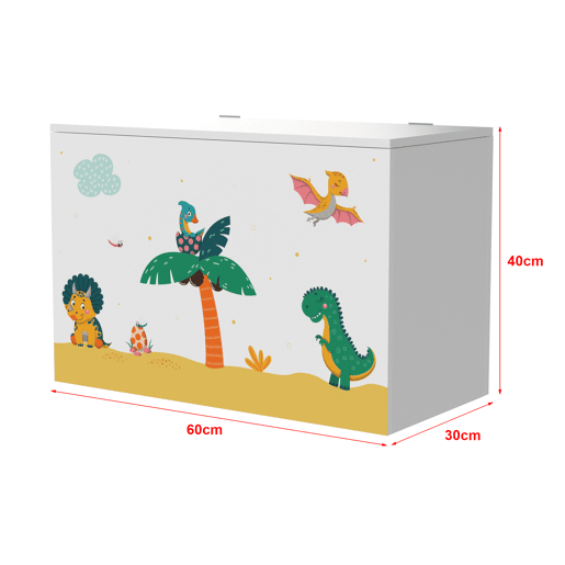 Caixa de brinquedos para crianças Oleiros motivo dinossauro aglomerado 40 x 60 x 30 cm multicolorido en.casa