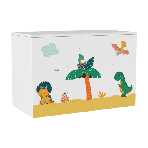 Caixa de brinquedos para crianças Oleiros motivo dinossauro aglomerado 40 x 60 x 30 cm multicolorido en.casa