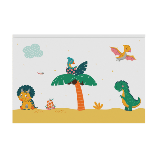 Caixa de brinquedos para crianças Oleiros motivo dinossauro aglomerado 40 x 60 x 30 cm multicolorido en.casa