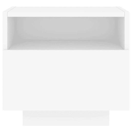 vidaXL Mesa de cabeceira com luzes LED 40x39x37 cm branco