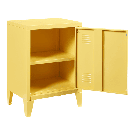 Mesa de cabeceira Inari em aço - Amarelo en.casa