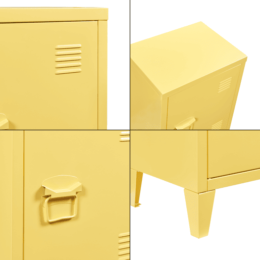 Mesa de cabeceira Inari em aço - Amarelo en.casa