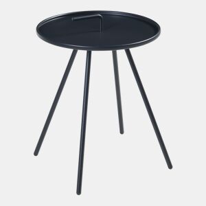 Mesa de terraço Fosen redonda com pega de aço - Preta en.casa