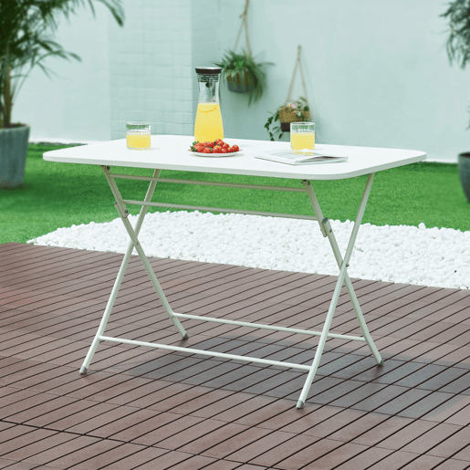 Mesa rebatÃvel Sande retangular - Branco en.casa Mesa rebatÃvel Sande retangular - Branco en.casa