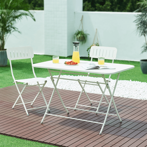 Mesa rebatÃvel Sande retangular - Branco en.casa Mesa rebatÃvel Sande retangular - Branco en.casa