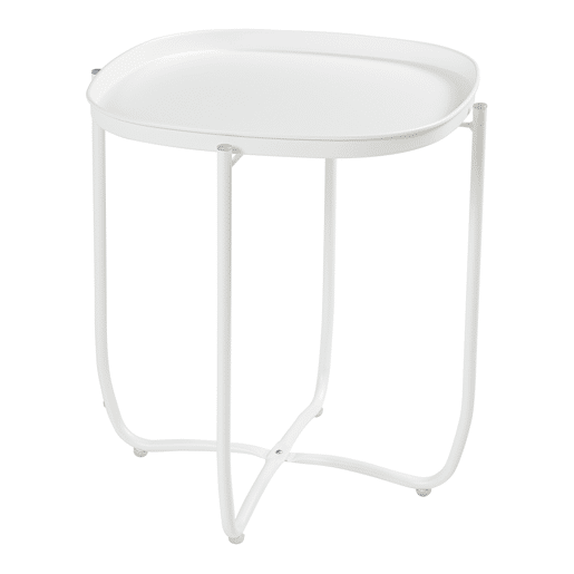 Mesa de jardim Sandefjord aço 53x46x46cm - Branco en.casa