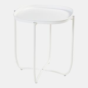 Mesa de jardim Sandefjord aço 53x46x46cm - Branco en.casa