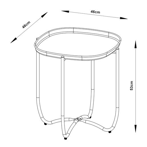 Mesa de jardim Sandefjord aço 53x46x46cm - Branco en.casa