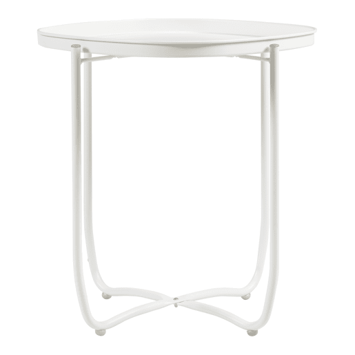Mesa de jardim Sandefjord aço 53x46x46cm - Branco en.casa