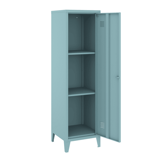 Cacifo metálico Kurikka com 3 compartimentos em aço 137x38x38 cm - Azul cinzento en.casa