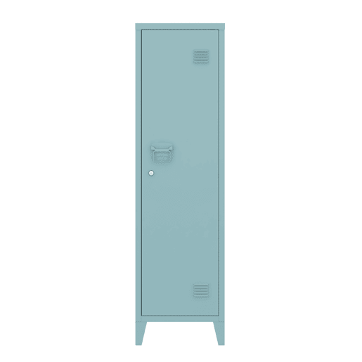 Cacifo metálico Kurikka com 3 compartimentos em aço 137x38x38 cm - Azul cinzento en.casa