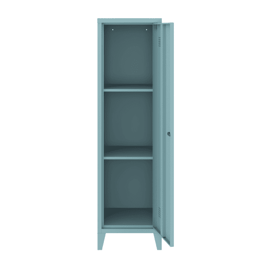 Cacifo metálico Kurikka com 3 compartimentos em aço 137x38x38 cm - Azul cinzento en.casa