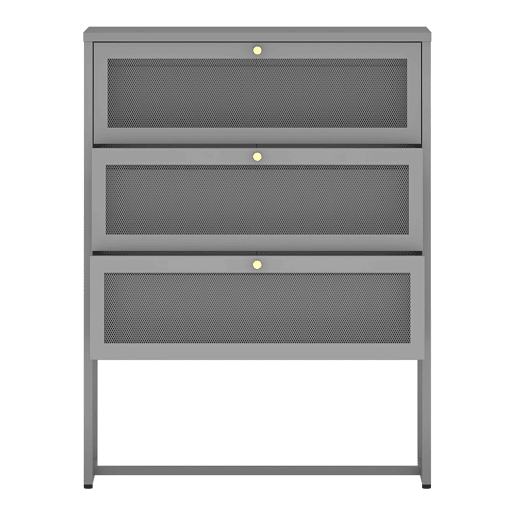 Cómoda Sund com 3 gavetas em aço 105x80x40cm - Cinzento en.casa