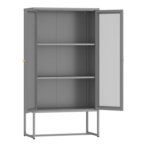 Armário de arquivo Sund 2 prateleiras aço 150x80x40cm - Cinzento en.casa