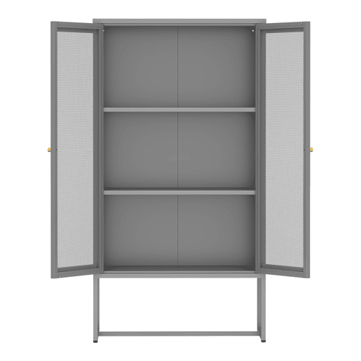 Armário de arquivo Sund 2 prateleiras aço 150x80x40cm - Cinzento en.casa