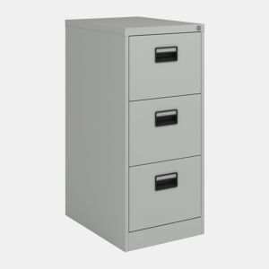 Armário de arquivo Rääkkylä com 3 gavetas em aço 103x45x62 cm - Cinzento en.casa