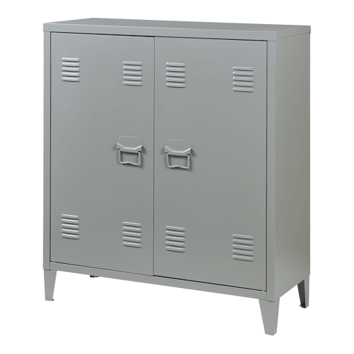 Armário de escritório Oripää com prateleira de aço ajustável 90x80x33cm - Cinzento escuro en.casa