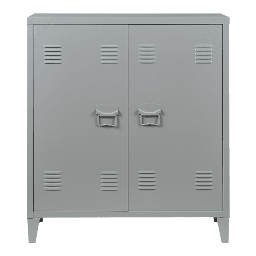 Armário de escritório Oripää com prateleira de aço ajustável 90x80x33cm - Cinzento escuro en.casa