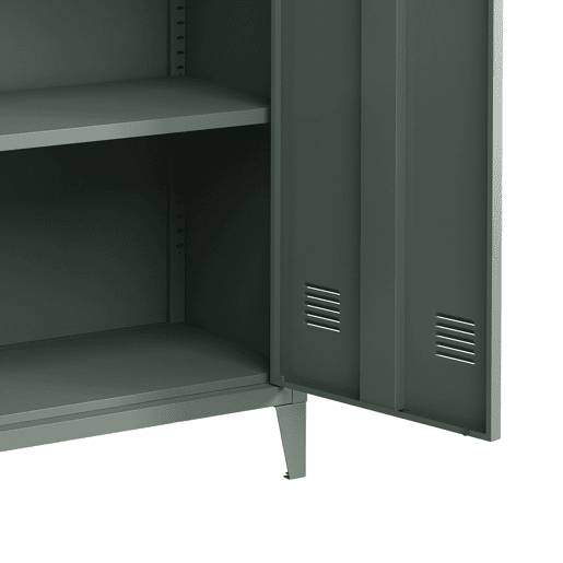 Armário de escritório Oripää com prateleira de aço ajustável 90x80x33cm - Cinzento escuro en.casa