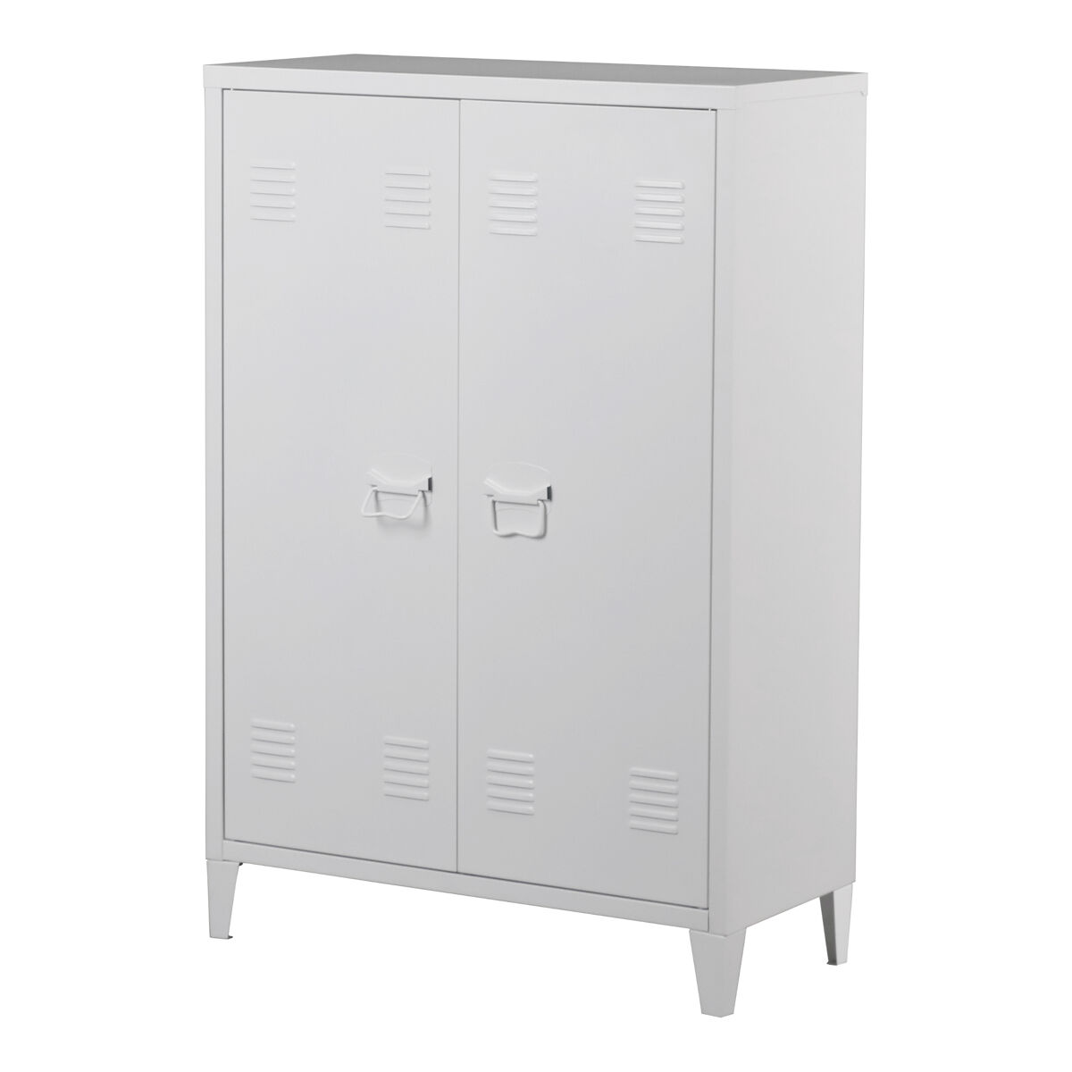 Armario de oficina oripää con 2 estantes regulables acero 110x75x33 cm - blanco [en.casa]