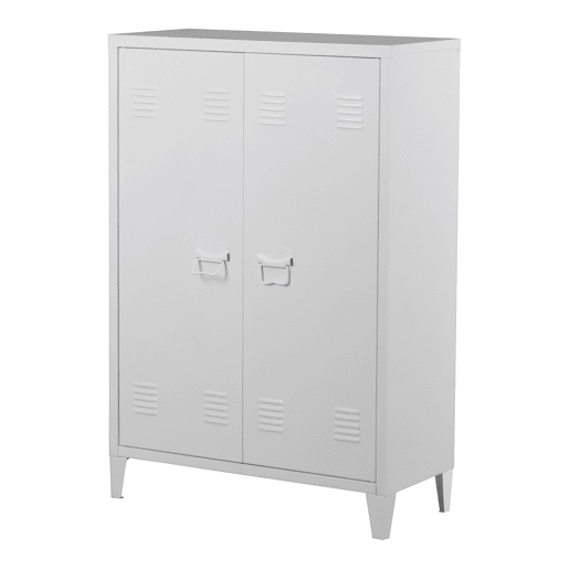 Armário de escritório Oripää com 2 prateleiras de aço ajustáveis 110x75x33 cm - Branco en.casa