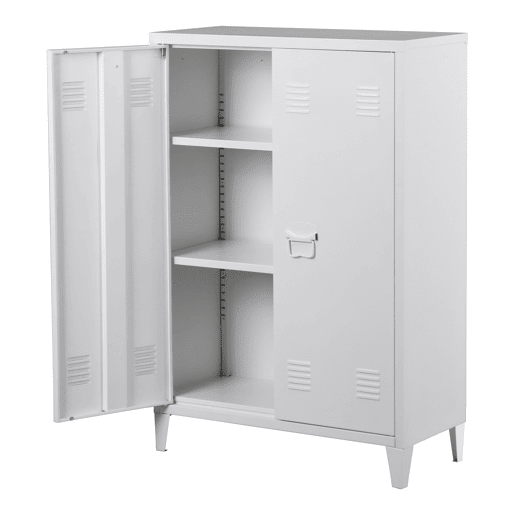 Armário de escritório Oripää com 2 prateleiras de aço ajustáveis 110x75x33 cm - Branco en.casa