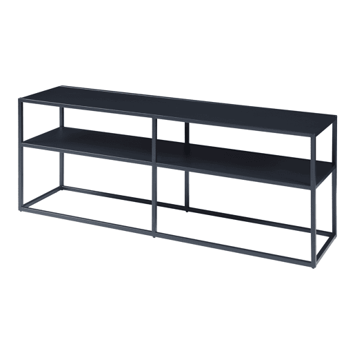 Mesa Tele Solund com 2 prateleiras em aço 120x30x46 cm - Preto en.casa
