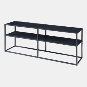 Mesa Tele Solund com 2 prateleiras em aço 120x30x46 cm - Preto en.casa