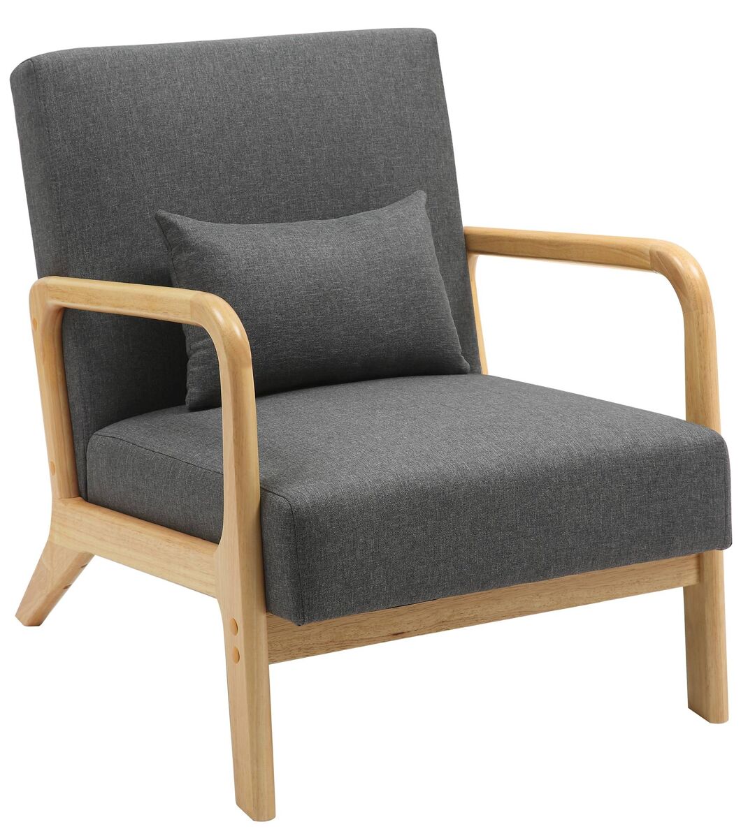 Sillón hibbing con tapizado de tela madera gris oscuro 80x64x74 cm