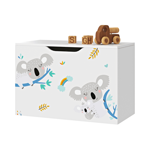 Caixa de brinquedos para crianças Oleiros motivo koala aglomerado 40 x 60 x 30 cm multicolorido en.casa