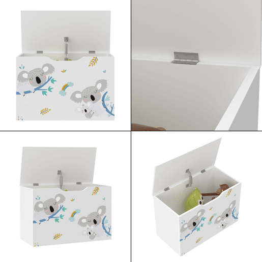Caixa de brinquedos para crianças Oleiros motivo koala aglomerado 40 x 60 x 30 cm multicolorido en.casa