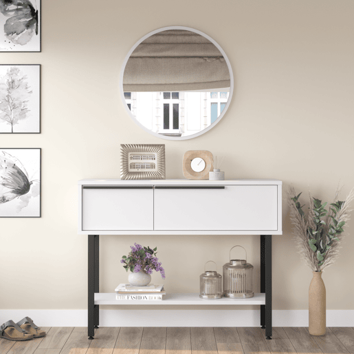 Mesa de Consola Vesanto com compartimentos 100x29.5x76cm - Branco en.casa