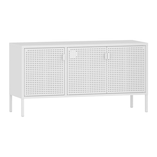 Armário TV Castelli com 3 portas de aço 114x40x60cm - Branco en.casa
