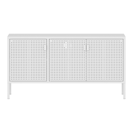 Armário TV Castelli com 3 portas de aço 114x40x60cm - Branco en.casa